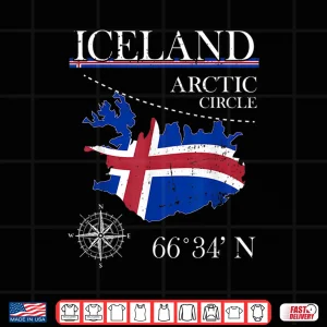 Design Iceland Arctic Circle Polar North Island Icelandic Flag Shirt