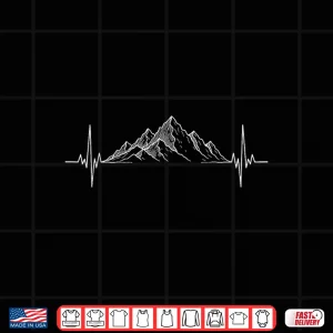 Design Hiking Heartbeat Mountain Adventure Outdoors Hiker Graphic Shirt