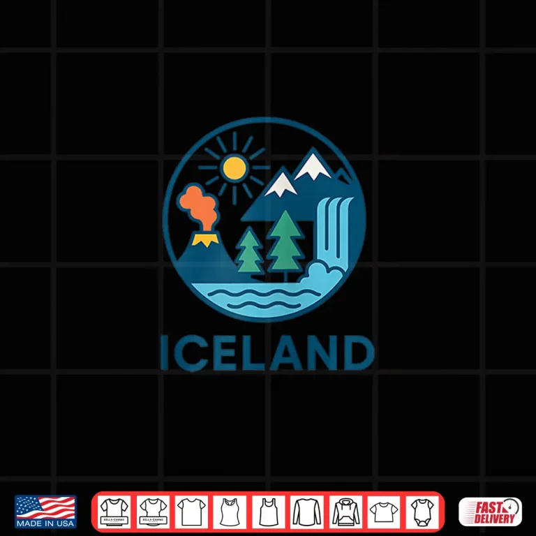 Design Iceland Travel Adventure Mountain Hiking Nature Waterfall Shirt