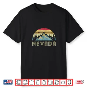 Nevada Retro Vintage Mountains Nature Hiking Graphic Shirt