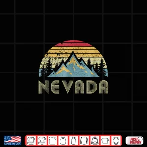 Design Nevada Retro Vintage Mountains Nature Hiking Graphic Shirt
