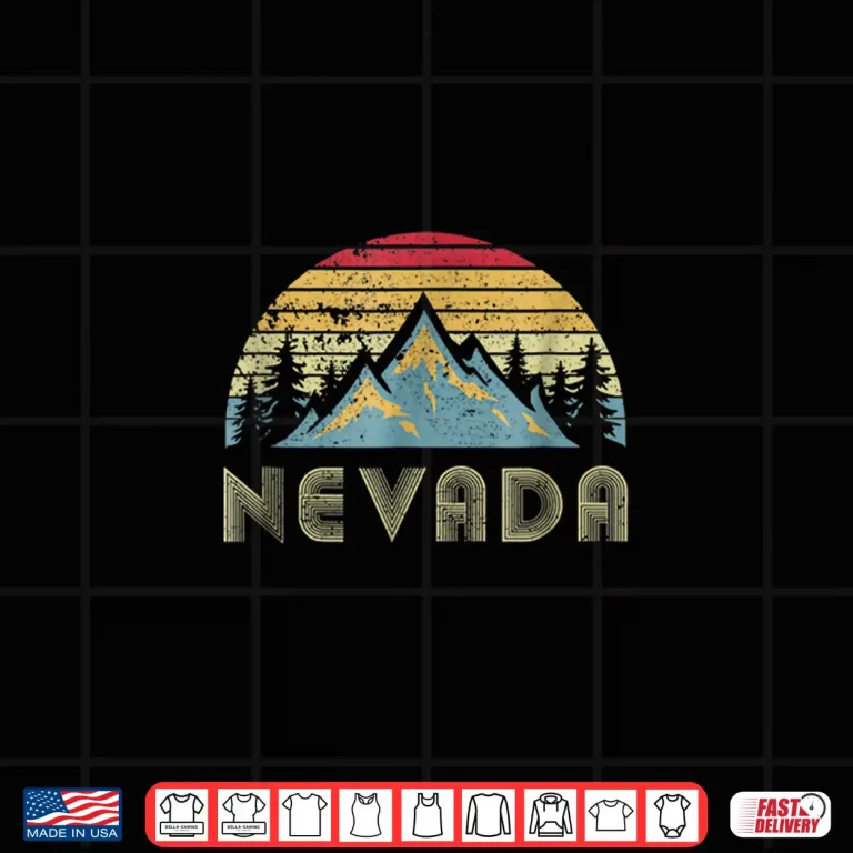Design Nevada Retro Vintage Mountains Nature Hiking Graphic Shirt