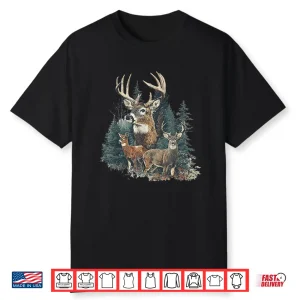 Retro Forest Deer Wildlife Animal Nature Camping Camper Shirt