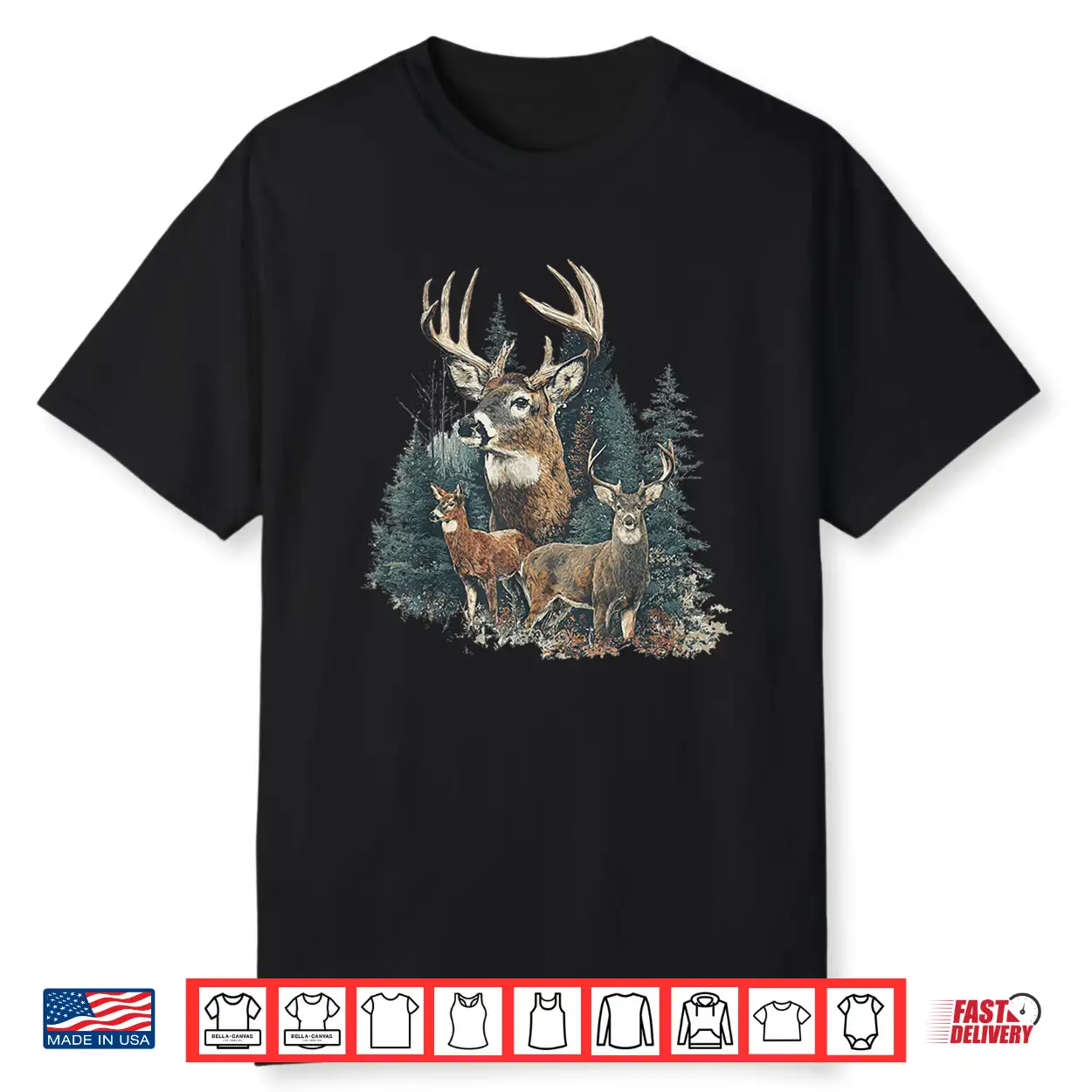 Retro Forest Deer Wildlife Animal Nature Camping Camper Shirt Retro Forest Deer Wildlife Animal Nature Camping Camper Shirt