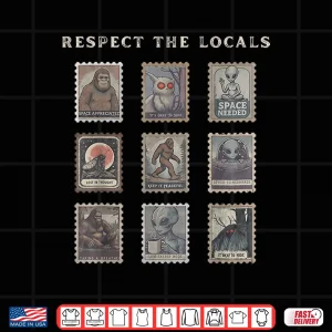 Design Respect The Locals Cryptid Mothman Hiking Bigfoot Introverts Shirt