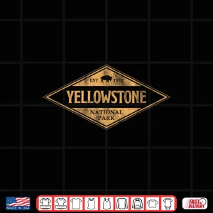 Design Retro Bison Yellowstone National Park Eighteen Seventy Two Shirt
