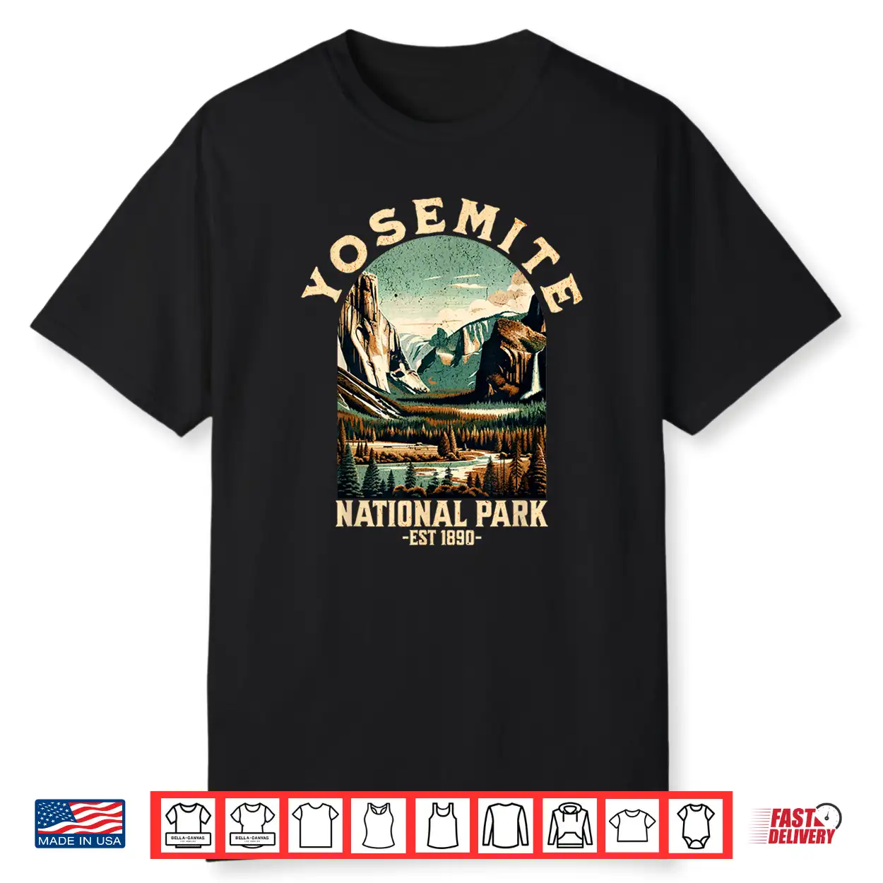 Retro Yosemite National Park Usa Vintage Hiking Graphic Shirt Retro Yosemite National Park Usa Vintage Hiking Graphic Shirt