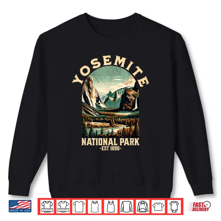 Sweatshirt Retro Yosemite National Park USA Vintage Hiking Graphic Shirt