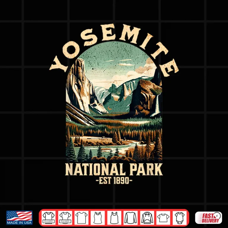 Design Retro Yosemite National Park USA Vintage Hiking Graphic Shirt