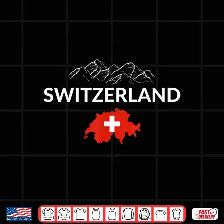 Design Switzerland Flag Hiking Holiday Swiss Flag National Pride Shirt