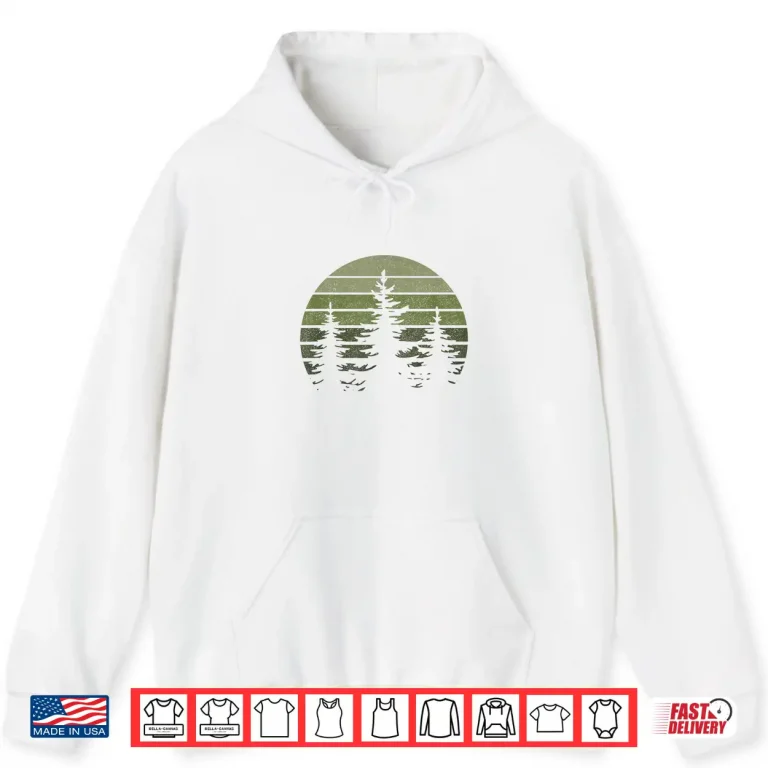 Hoodie Vintage Wildlife Forest Trees Outdoors Nature Retro Hiking Shirt