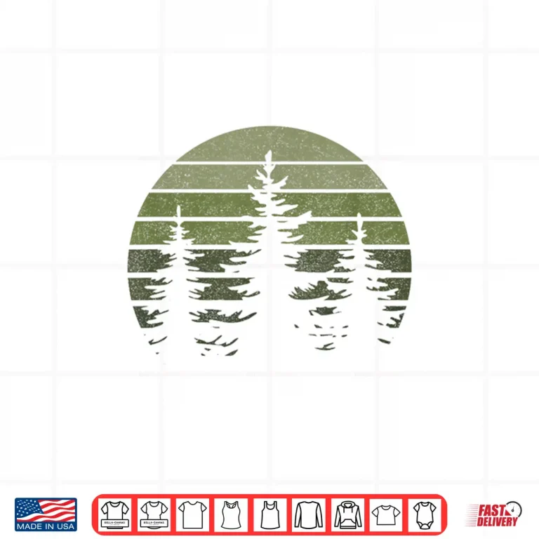 Design Vintage Wildlife Forest Trees Outdoors Nature Retro Hiking Shirt