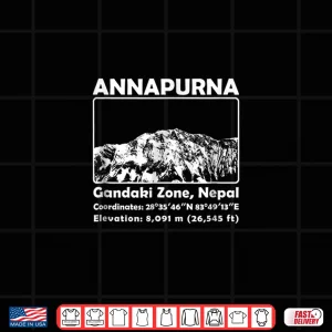 Design Annapurna Massif Nepal Mountain Climbing Trekking Shirt
