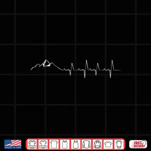 Design Heartbeat Mountain Hiking Nature Trekking Funny Hiking Shirt