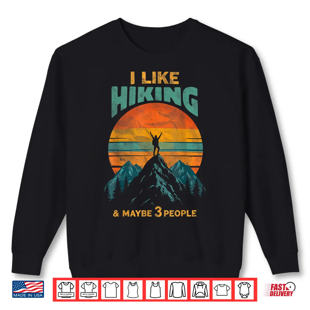 I Like Hiking & Maybe 3 People Funny Hiker Trekking Retro Shirt I Like Hiking & Maybe 3 People Funny Hiker Trekking Retro Shirt