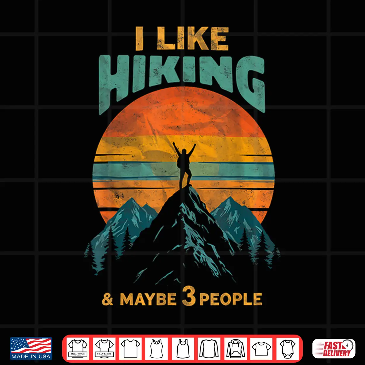 I Like Hiking & Maybe 3 People Funny Hiker Trekking Retro Shirt I Like Hiking & Maybe 3 People Funny Hiker Trekking Retro Shirt
