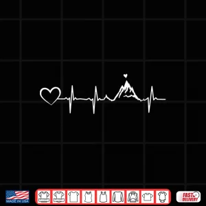 Design Mountains Heartbeat with Heart I Hiking Alps Woman Gift Shirt