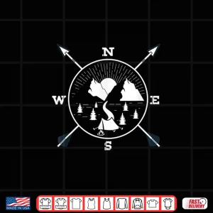 Design Compass Camp Camping Campfire Mountains Hiking Camper Gift Shirt