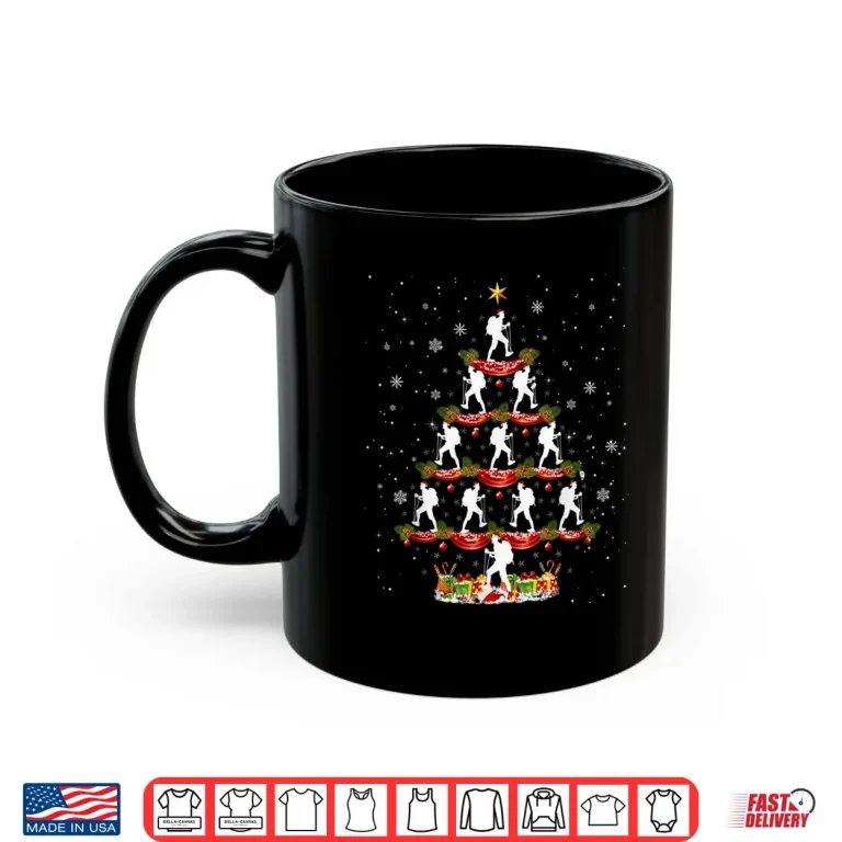 Mug Hiking Santa Christmas Tree Merry Christmas Trekking Shirt