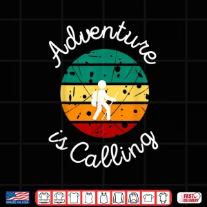 Design Adventure is Calling Nature Hiker Vintage Sunset Shirt