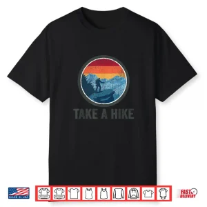 Take A Hike Retro Hiker Outdoors Trekking Nature Hiking Boys Shirt