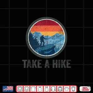 Design Take A Hike Retro Hiker Outdoors Trekking Nature Hiking Boys Shirt