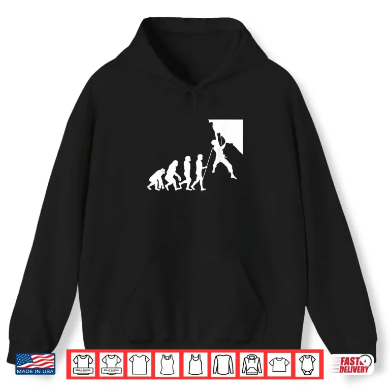 Hoodie Climb Evolution Climbing Bouldering Hiking Trekking gift Shirt