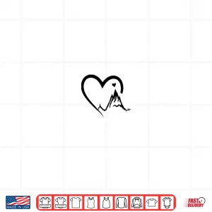 Design Mountain Heart Alpen Climbing Hiking Hearts Outdoor Trekking Shirt