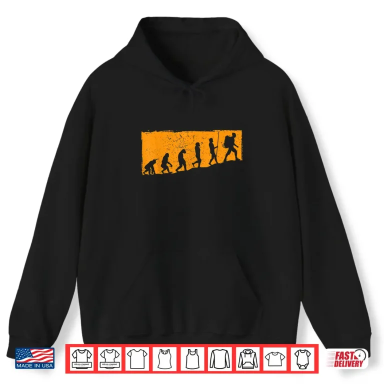 Hoodie Retro Evolution hiking hiker Trekking mountains hike Shirt
