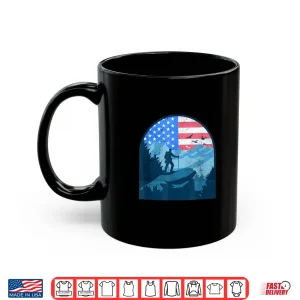 Mug American Hiking USA Flag Mountain Trekking Funny USA Hiking Shirt