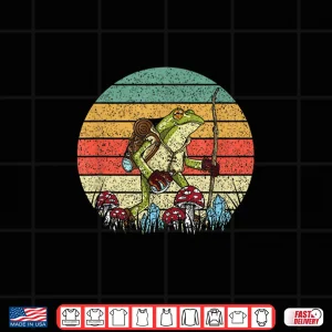 Design Cottagecore Aesthetic Hiker Frog Hiking Trekking Camper Shirt