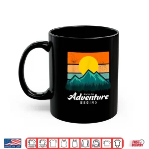 Mug Retro And So The Adventure Begins Trekking Hiking Men Women Shirt