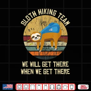 Design Sloth Hiking Team Shirt Mountain Trekking Nordic Walking