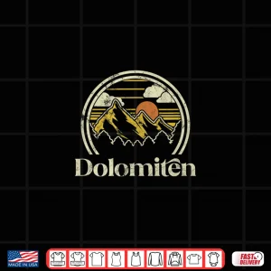 Design Retro Dolomite Mountains Hiking Holiday Mountains Forest Trekking Shirt