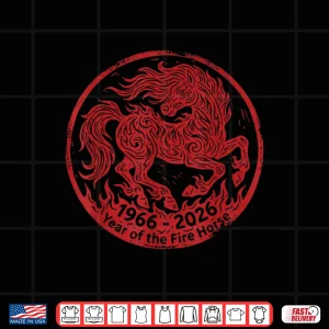 Design 1966 2026 Year of The Fire Horse 60th Birthday Zodiac Shirt