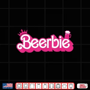 Design Beerbie Drinking Brewmaster Beer Day Pink Logo Girl Love Hop Shirt