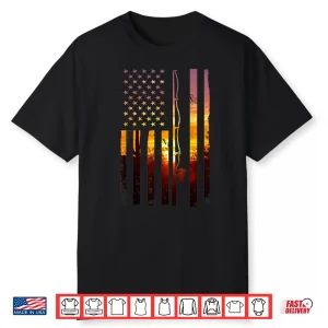 American Flag Fish Fisher Fisherman Funny Bass Fishing Usa Shirt