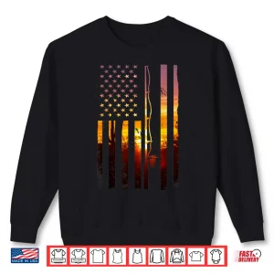 Sweatshirt American Flag Fish Fisher Fisherman Funny Bass Fishing USA Shirt