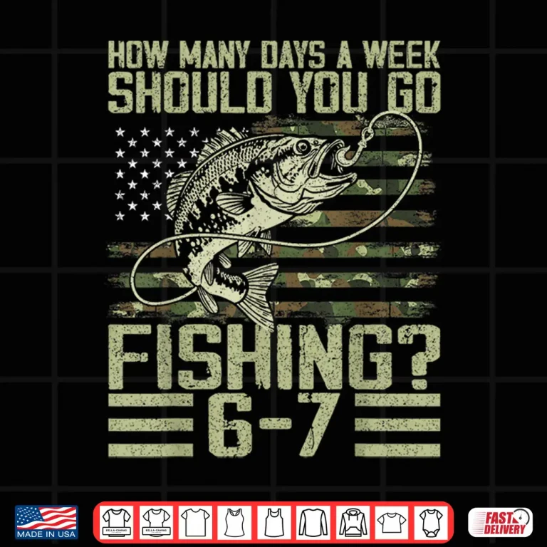 Design Funny Fishing Boy Teens Kid Camouflage USA Flag Bass Fish 67 Shirt