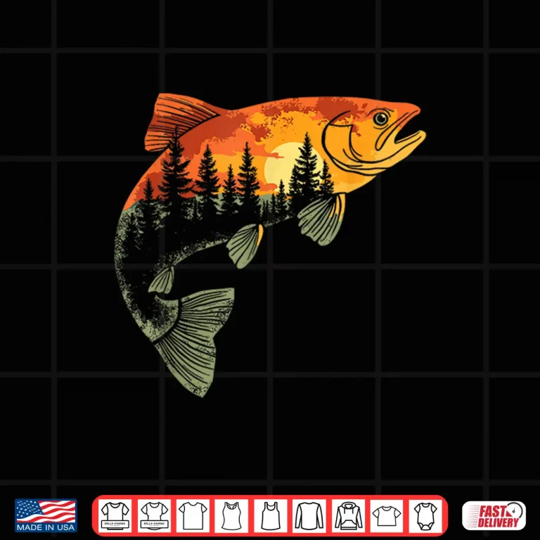 Design Fishing Trout Fly Fishing Angler Fisherman Nature Forest Shirt