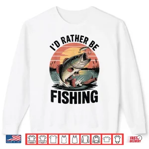 Sweatshirt Funny Id Rather Be Fishing Youth Boy Largemouth Bass Kids Shirt