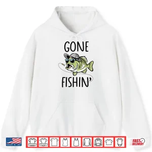 Hoodie Gone Fishing Shirt Boys Kids Toddler Cute Bass Fishing Shirt