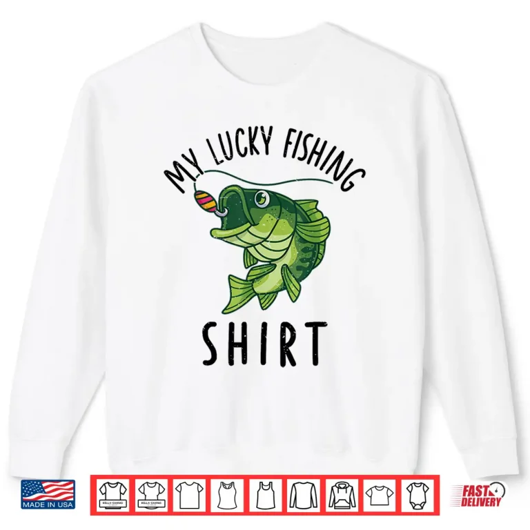 Sweatshirt Funny My Lucky Bass Fishing Shirt Kids Youth Boy Toddler Shirt