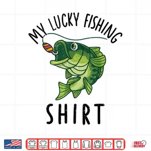 Design Funny My Lucky Bass Fishing Shirt Kids Youth Boy Toddler Shirt