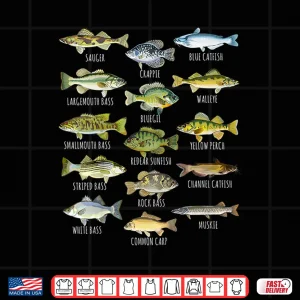 Design Kids Fish Species Biology Types Of Freshwater Fish Fishing Shirt
