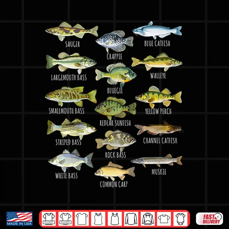 Design Kids Fish Species Biology Types Of Freshwater Fish Fishing Shirt