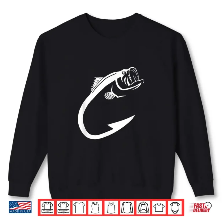 Sweatshirt Fish Hook Minimal Art Cool Fishing Lover Art Lover Gift Shirt