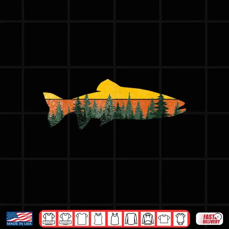 Design Trout Fly Fishing Outdoor Forest Nature Wildlife Fisherman Shirt