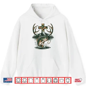 Hoodie Youth Camo Faith Hunting Fishing Cross Fisherman Christian Shirt