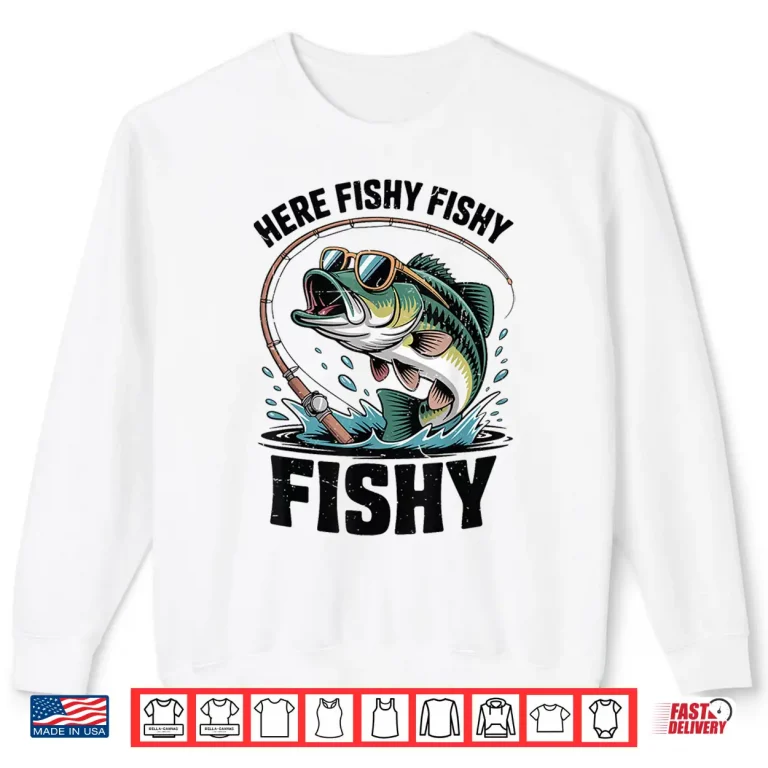 Sweatshirt Youth Boy Here Fishy Fishing Shirt Toddler Small Mouth Bass Shirt